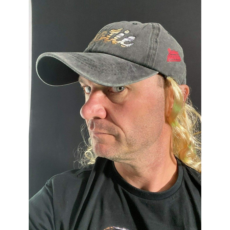Rubber Johnnies EXOTIC BASEBALL CAP with blond hair attached, Tiger