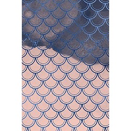 Blush and Navy Mermaid Scales Composition Notebook - Small Lined Notebook (Softcover Journal / Notebook / Diary)