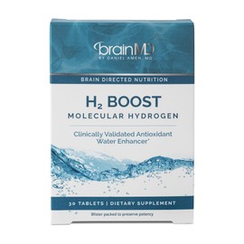 BRAINMD H2 Boost Molecular Hydrogen - 30 Tablets - Antioxidant Water Enhancer - Vegan, Gluten Free - 30 Servings