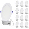 LAMPHOME 12-Pack of 8-Inch Slim LED Recessed Lights with Junction