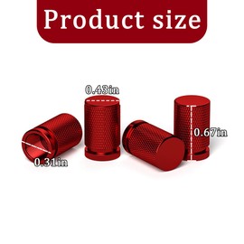 KHGUZ Car Tire Valve Stem Cap Cover, 4PCS Aluminum Alloy Vehicle Tire Valve Cap Protector Set, Leak Proof Automotive Wheel Stem Covers Accessories, Universal for Trucks, Motorcycles, SUVs (Red)