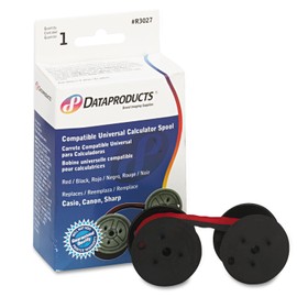 Dataproducts R3027 Compatible Ribbon - Universal Calculator Spool C Wind Black/Red Nylon Ribbon (OEM# 19-2076-891)