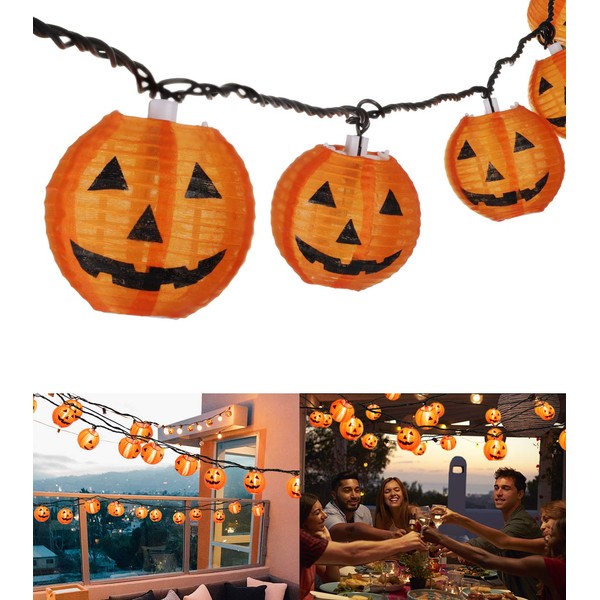 TIGOMOOV Halloween Lantern String Lights, Jack O Lanterns Pumpkin String