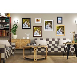 Spiretro 8 x 10 inch Country Scoop Wide Molding, Natural Solid Wood Picture Frame with Plexiglass, Vertically and Horizontally Display for Tabletop or Wall Mounting Photo Frame, Plain Gallery Black