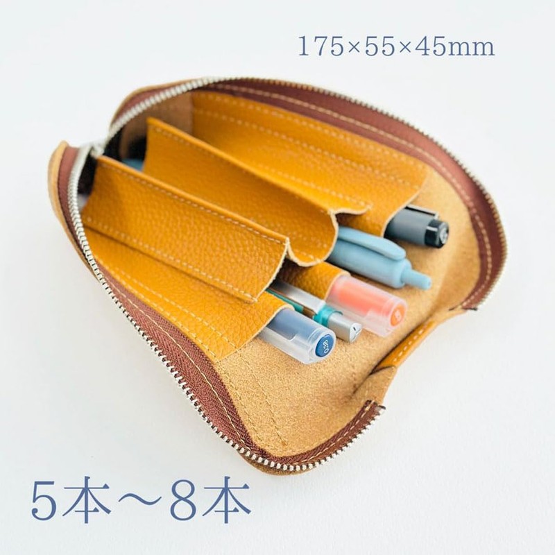 Leather Workshop Innoshima Pen Case, Pencil Case, Roll Pen Case,