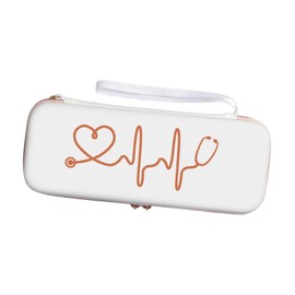 perfeclan Stethoscope Carrying Case Storage Box Portable, Wear Resistant, with Wrist Strap, Waterproof Nurse Accessories Organizer, White