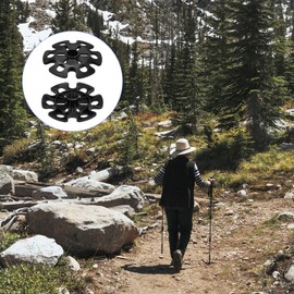 M METERXITY 4 Pack Trekking Pole Replacement Accessories - Trekking Pole Baskets, Wear-resistant, Apply to Mud Ski Outdoor Climbing (0.51 Inch Thread Dia, Black)