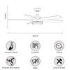 YUHAO 44 inch Black Ceiling Fan with Lights and Remote