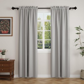 GFCC Blackout Curtains, Light Grey Darkening Thermal Insulated Energy Saving Curtains & Drapes Light Blocking Blackout Curtain for Bedroom Living Room Kitchen Nursery, W52 x L90 Inch, 2 Panels