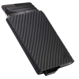 POWR Carbon Fibre Metal Card Holder. RFID Blocking Carbon Fibre Mens Wallet. Card Holder Wallet, Mens Minimalist Slim Metal RFID Blocking Contactless Protector