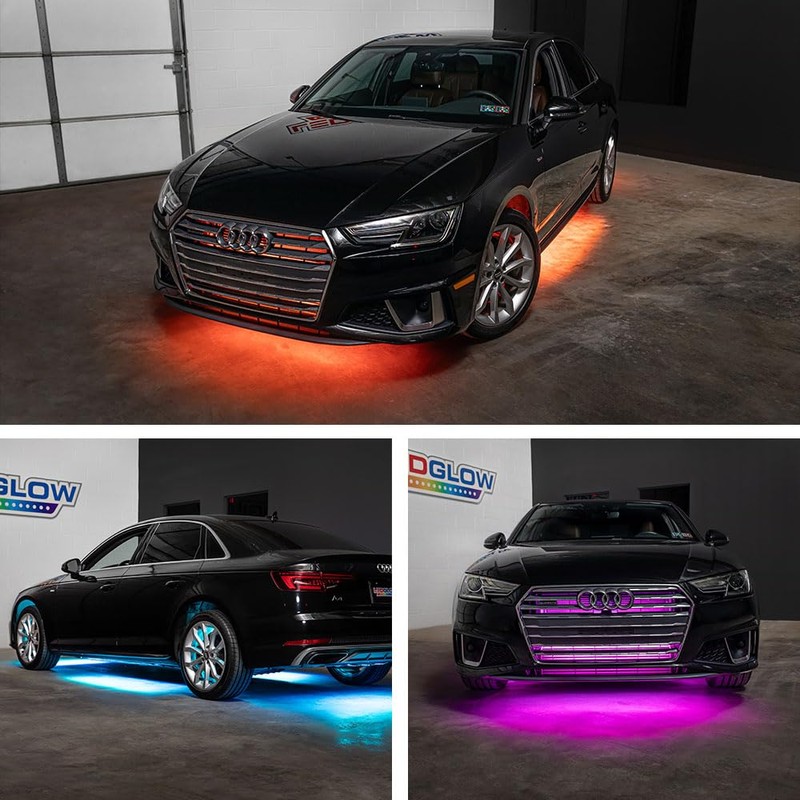 LEDGlow 4pc Multi-Color Slimline Flexible Car Underbody Underglow Accent Neon