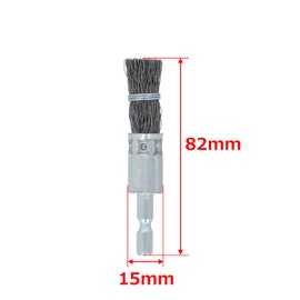 Takagi Earth Man Hexagonal Shaft Brush Wire Brush, Steel Wire, 0.6 inches (15 mm)