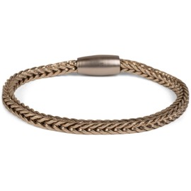 styleBREAKER plaited chain bracelet with magnet closure, chain, jewellery, unisex 05040132, Color Gold