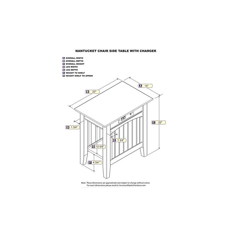 Pemberly Row Charger Chair Side Table in White