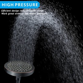 Nuodan High Pressure Rain Shower Head with Arm - High Flow Rainfall Showerhead - Luxury Modern Look - Pressure Boosting (6" Shower Head with 6" Arm, Oil Rubbed Bronze)