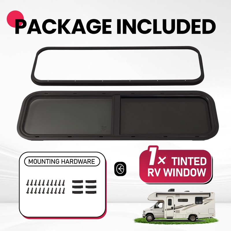 Wutist 42" W X 12" H Universal RV Window Horizontal
