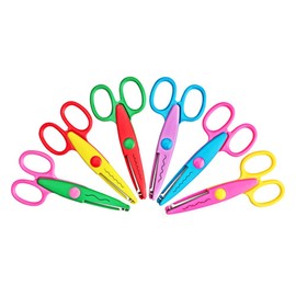 Asdirne Kids Scissors, Kids Craft Scissors Set of 6, Children Serrated Scissors, Zig Zag Cut Scissors, Assorted Colors