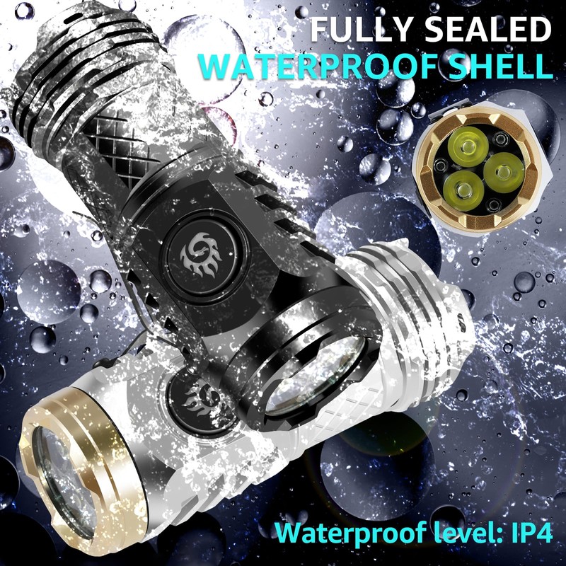 2Pcs German Three-Eyed Monster Mini Flashlight, Super Power Thumb Light