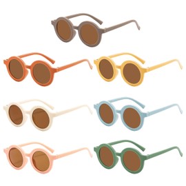 ZGDEIWGF 7 Pieces Kids Sunglasses, Protective Sunglasses, Summer Outdoor Sunglasses, Bicycle Sunglasses, Cartoon Personality Sunglasses, Party Photo Fashion Glasses, red