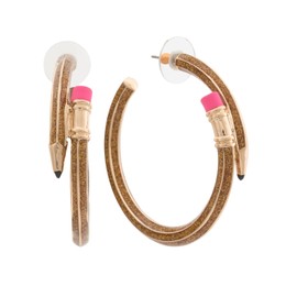 Betsey Johnson Pencil Hoop Earrings