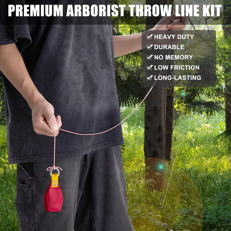 SOB Arborist Throw Line Kit with Slick Rope 197FT, Throw
