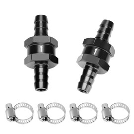 Wrustvnabc 3/8" Fuel Check Valve One Way Inline Non Return Diesel Gasoline Black(10mm OD,2PCS)