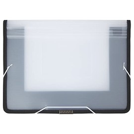 Office Depot® Brand Polyurethane Basic Expanding Wallet, 1 Pocket, Expansion 3-1/2", 8 1/2" x 11", Letter, Clear/Black, Pack of 1