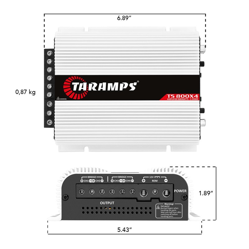 Taramps TS 800x4 Car Audio Multichannel Amplifier 800 Watts Rms