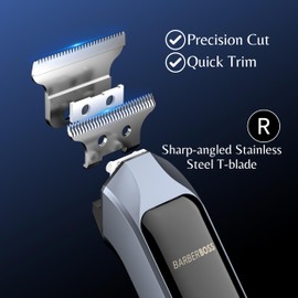 Barberboss Haarschneidemaschine, Bart- und Haarschneidemaschine Kit mit 4 Führungskämmen, Männer schnurlose Haarschneidemaschine, komplettes Pflegeset Männer Haarschneidemaschinen