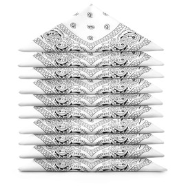 KARL LOVEN Bandanas Pack 100% Cotton Paisley Scarf Head Neck Scarf - Pack of 5, 10 or 20 -