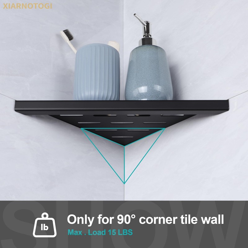Xiarnotogi 10" Corner Shower Shelf, 2-Pack Bathroom Shelves for Tile