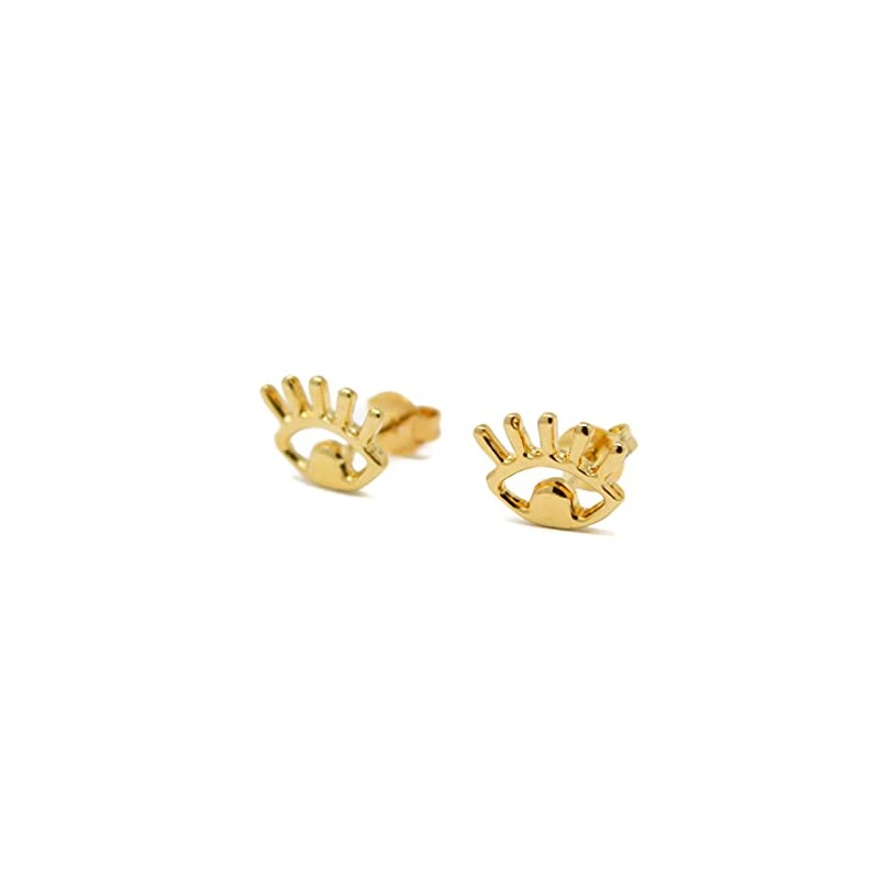 Aretes de Ojos Ojitos en Chapa de Oro de 22K