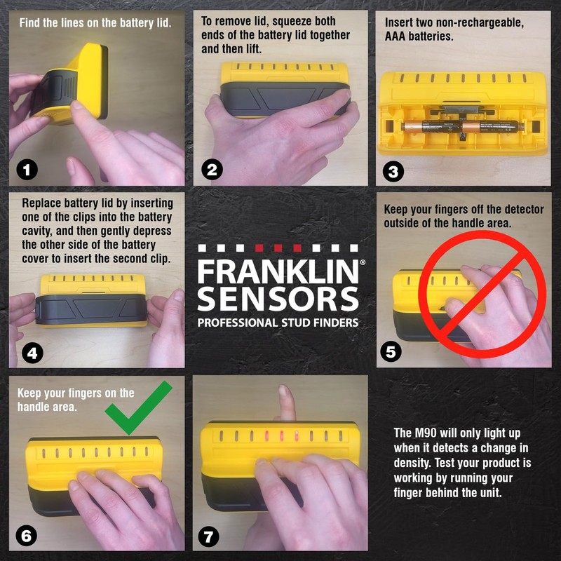 Franklin Sensors ProSensor M90 Stud Finder with 9-Sensors, Wood &