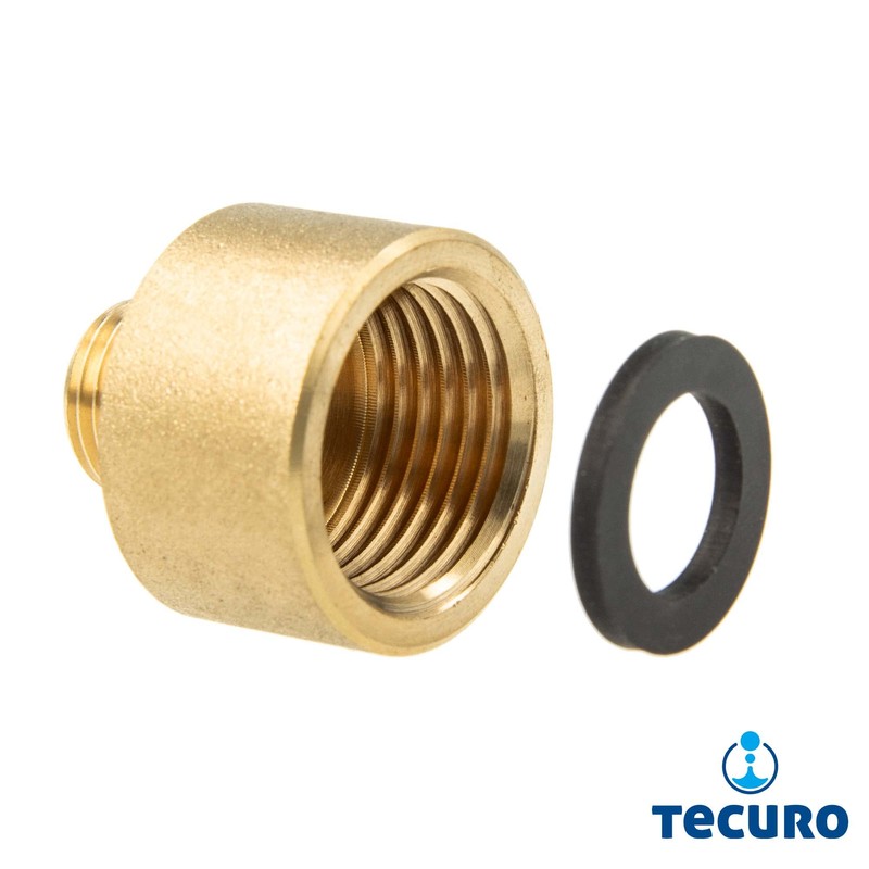 Reducer extension – outer x internal thread in untreated brass.