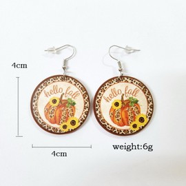 Acrylic Pumpkin Earrings Leopard Print Pumpkin Dangle Earrings Sunflower Thanksgiving Earrings Fall Jewelry For