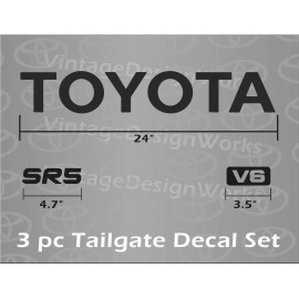 TOYOTA TACOMA SR5 V6 TRUCK TAILGATE LOGOS DECAL 89-99 Tacoma pickup