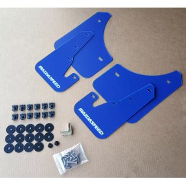 StreetRays [Originals] [SR] 04-09 Mazdaspeed 3 & Mazda 3 Mud Flaps Kit BLUE w/ Hardware & Vinyl Logo