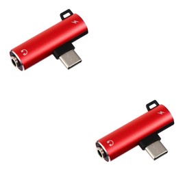 jojofuny 2pcs Type-c to Audio Adapter Charging Function for Easy Use Type-c Earphone Converter for Listening and Charging Simultaneously