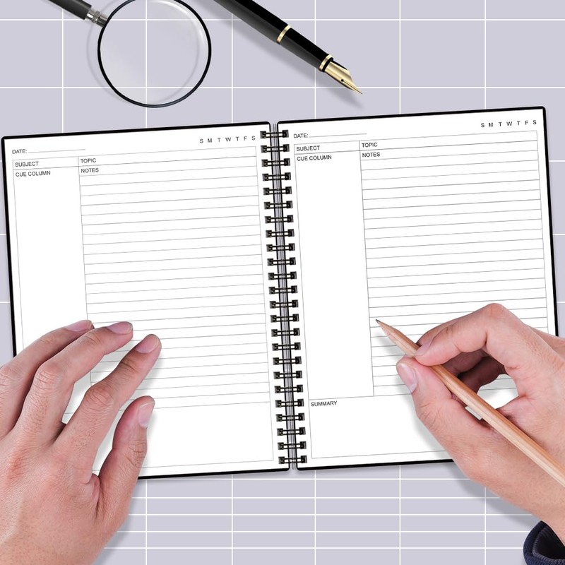 Yaridar A4 Cornell Notes Notebook - Spiral Cornell Notebooks for