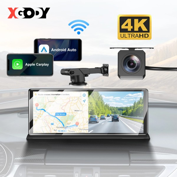 XGODY 11.3" 4K UHD WIFI GPS Dash Cam Car DVR