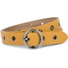 styleBREAKER 03010103 Women's Leather Belt with Rivets and Shiny Surface,