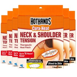HOTHANDS CuraHeat Neck and Shoulder Tension Therapeutic Heat Patch 1P x Pack, 6 Count