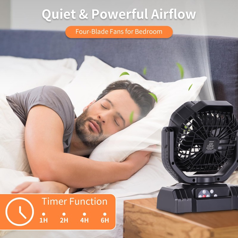AVV 20000mAh High Speed Portable Camping Rechargeable Fan with Remote