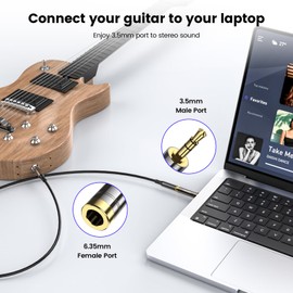 MOSWAG 3.5mm Male to 1/4'' Female Stereo Headphone Adapter, 3.5mm(1/8'') Plug Male to 6.35mm (1/4'') Jack Female Stereo Adapter for amplifiers, Mixing Console, Home Theater Devices, Electric Guitar