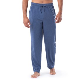 Fruit of the Loom Men's 1-Pack Extended Sizes Jersey Knit Sleep Pant (1 & 2 Packs), Navy Heather, Large
