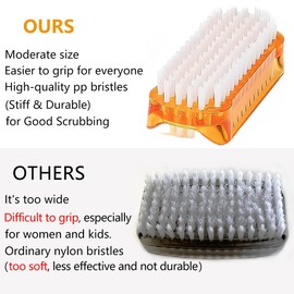 Nail Brush Two Sided Hand Fingernail Scrub Brushes Soft Stiff Bristles Scrubber Nails Toes Cleaning Brush for Men Women Kids - 4 PCS