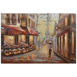 Empire Art Direct Solo in Paris Mixed Media Iron Hand Painted Dimensional Wall Art Ready to Hang, 32" x 48" x 2.0"