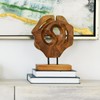 WELLAND Set of 2 Teak Abstract Handmade Sculpture Live Edge