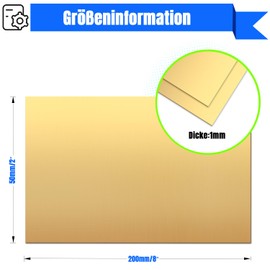 Uxney Brass Sheet, 1 mm x 100 mm x 200 mm, 99.9% Pure Brass Plates for DIY, Jewellery, Electrical, Repair, Industry (Pack of 2)