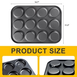 Yomvzake Muffin Top Pan 2 Pack Baking Pans Whoopie Pie Pan, Nonstick 3 Inch Yorkshire ...